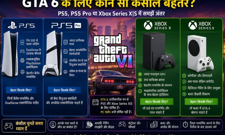 GTA 6 कंसोल के लिए PS5 और Xbox Series X|S की तुलना