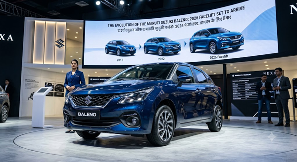 baleno face lift मारुति सुजुकी बलेनो का नया अवतार: 2026 में नए अपडेट्स के साथ पेश