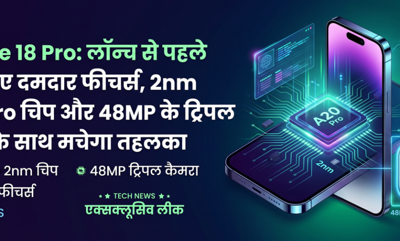 iPhone 18 Pro: लॉन्च से पहले लीक हुए दमदार फीचर्स, 2nm A20 Pro चिप और 48MP के ट्रिपल कैमरे के साथ मचेगा तहलका 1 iphone18 pro iPhone 18 Pro: लॉन्च से पहले लीक हुए दमदार फीचर्स, 2nm A20 Pro चिप और 48MP के ट्रिपल कैमरे के साथ मचेगा तहलका
