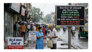 rain delhi तापमान 33.9°C और हाई ह्यूमिडिटी: दिल्ली में वायरल और डेंगू का खतरा, मौसम विभाग की बारिश की भविष्यवाणी