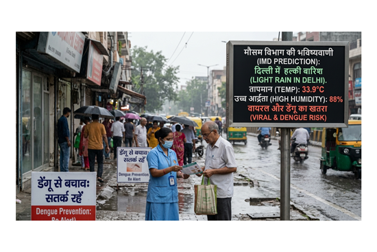 rain delhi तापमान 33.9°C और हाई ह्यूमिडिटी: दिल्ली में वायरल और डेंगू का खतरा, मौसम विभाग की बारिश की भविष्यवाणी