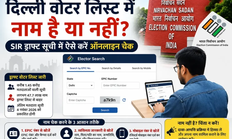 दिल्ली वोटर लिस्ट की SIR ड्राफ्ट सूची ऑनलाइन चेक करते मतदाता