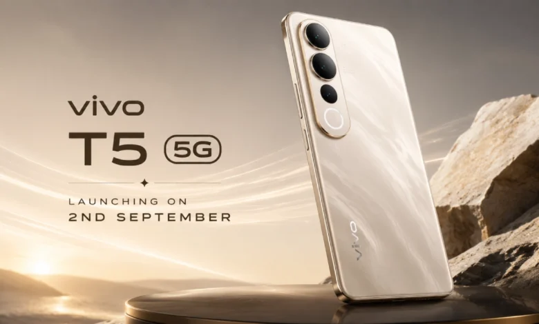Vivo T5 5G भारत में 2 सितंबर को होगा लॉन्च, 7050mAh बैटरी और 144Hz कर्व्ड AMOLED डिस्प्ले पर फोकस 1 vivo t5 5g Vivo T5 5G भारत में 2 सितंबर को होगा लॉन्च, 7050mAh बैटरी और 144Hz कर्व्ड AMOLED डिस्प्ले पर फोकस