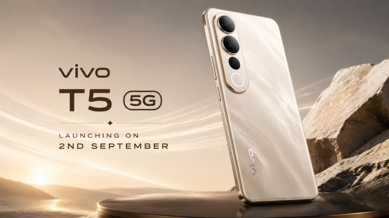 Vivo T5 5G भारत में 2 सितंबर को होगा लॉन्च, 7050mAh बैटरी और 144Hz कर्व्ड AMOLED डिस्प्ले पर फोकस 6 vivo t5 5g Vivo T5 5G भारत में 2 सितंबर को होगा लॉन्च, 7050mAh बैटरी और 144Hz कर्व्ड AMOLED डिस्प्ले पर फोकस