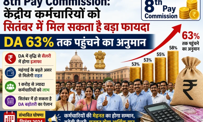 8th Pay Commission और DA 63% बढ़ोतरी से जुड़ी केंद्रीय कर्मचारियों की खबर